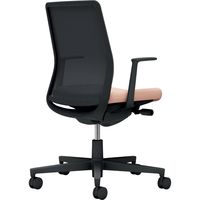 【組立設置込】コクヨ モネット 背メッシュ L型肘 ランバー無 背座ツートン ナイロンキャスター ブラック×アッシュピンク 1脚（直送品）
