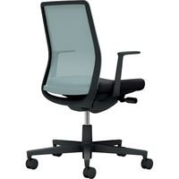 【組立設置込】コクヨ モネット 背メッシュ L型肘 ランバー無 背座ツートン ナイロンキャスター アッシュターコイズ×ブラック 1脚（直送品）