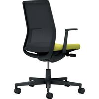 【組立設置込】コクヨ モネット 背メッシュ L型肘 ランバー無 背座ツートン ナイロンキャスター ブラック×ライトオリーブ 1脚（直送品）