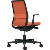 【組立設置込】コクヨ モネット 背メッシュ L型肘 ランバー付 背座同色 ウレタンキャスター ブラック×ソフトテラコッタ 1脚（直送品）