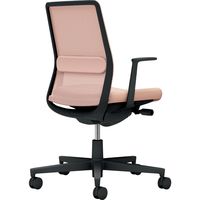 【組立設置込】コクヨ モネット 背メッシュ L型肘 ランバー付 背座同色 ウレタンキャスター ブラック×アッシュピンク 1脚（直送品）