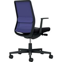 【組立設置込】コクヨ モネット 背メッシュ L型肘 ランバー付 背座ツートン ウレタンキャスター ディープパープル×ブラック 1脚（直送品）