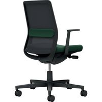 【組立設置込】コクヨ モネット 背メッシュ L型肘 ランバー付 背座ツートン ウレタンキャスター ブラック×ディープグリーン 1脚（直送品）