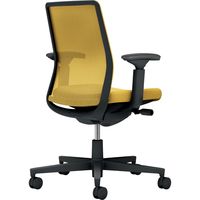 【組立設置込】コクヨ モネット 背メッシュ 可動肘 ランバー無 背座同色 ウレタンキャスター ブラック×オリーブイエロー 1脚（直送品）
