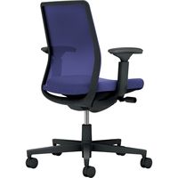 【組立設置込】コクヨ モネット 背メッシュ 可動肘 ランバー無 背座同色 ウレタンキャスター ブラック×ディープパープル 1脚（直送品）