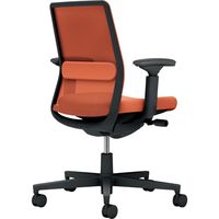 【組立設置込】コクヨ モネット 背メッシュ 可動肘 ランバー付 背座同色 ナイロンキャスター ブラック×ソフトテラコッタ 1脚（直送品）