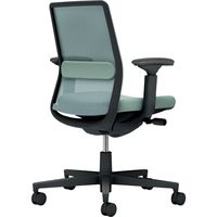 【組立設置込】コクヨ モネット 背メッシュ 可動肘 ランバー付 背座同色 ナイロンキャスター ブラック×アッシュターコイズ 1脚（直送品）