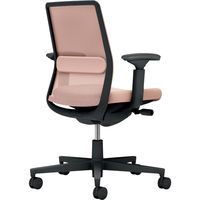 【組立設置込】コクヨ モネット 背メッシュ 可動肘 ランバー付 背座同色 ナイロンキャスター ブラック×アッシュピンク 1脚（直送品）