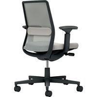 【組立設置込】コクヨ モネット 背メッシュ 可動肘 ランバー付 背座同色 ナイロンキャスター ブラック×ライトグレー 1脚（直送品）