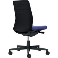 【組立設置込】コクヨ モネット クッション 肘無 ランバー無 背座ツートン ウレタンキャスター ブラック×ディープパープル 1脚（直送品）