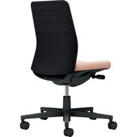 【組立設置込】コクヨ モネット クッション 肘無 ランバー無 背座ツートン ウレタンキャスター ブラック×アッシュピンク 1脚（直送品）