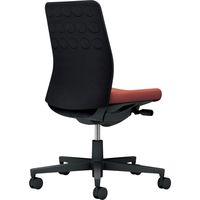 【組立設置込】コクヨ モネット クッション 肘無 ランバー無 背座ツートン ウレタンキャスター ブラック×パーシアンレッド 1脚（直送品）