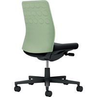 【組立設置込】コクヨ モネット クッション 肘無 ランバー無 背座ツートン ウレタンキャスター パウダーミント×ブラック 1脚（直送品）