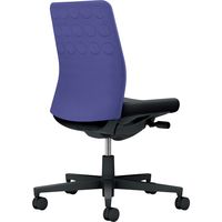 【組立設置込】コクヨ モネット クッション 肘無 ランバー無 背座ツートン ウレタンキャスター ディープパープル×ブラック 1脚（直送品）