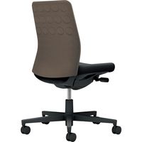 【組立設置込】コクヨ モネット クッション 肘無 ランバー無 背座ツートン ウレタンキャスター ダークグレージュ×ブラック 1脚（直送品）