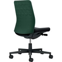 【組立設置込】コクヨ モネット クッション 肘無 ランバー無 背座ツートン ウレタンキャスター ディープグリーン×ブラック 1脚（直送品）