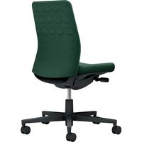 【組立設置込】コクヨ モネット クッション 肘無 ランバー無 背座同色 ウレタンキャスター ブラック×ディープグリーン 1脚（直送品）