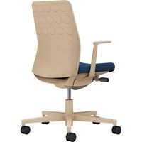 【組立設置込】コクヨ モネット クッション 肘無 ランバー無 背座ツートン ナイロンキャスター ブラック×アッシュターコイズ 1脚（直送品）