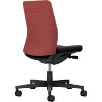 【組立設置込】コクヨ モネット クッション 肘無 ランバー無 背座ツートン ナイロンキャスター パーシアンレッド×ブラック 1脚（直送品）