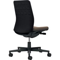 【組立設置込】コクヨ モネット クッション 肘無 ランバー無 背座ツートン ナイロンキャスター ブラック×ダークグレージュ 1脚（直送品）