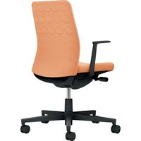 【組立設置込】コクヨ モネット クッション L型肘 ランバー無 背座同色 ウレタンキャスター ブラック×ペールテラコッタ 1脚（直送品）