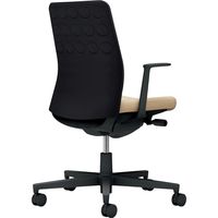 【組立設置込】コクヨ モネット クッション L型肘 ランバー無 背座ツートン ウレタンキャスター 黒×ブラック×ソフトベージュ 1脚（直送品）