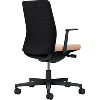 【組立設置込】コクヨ モネット クッション L型肘 ランバー無 背座ツートン ウレタンキャスター ブラック×アッシュピンク 1脚（直送品）