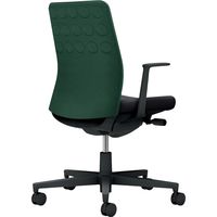 【組立設置込】コクヨ モネット クッション L型肘 ランバー無 背座ツートン ウレタンキャスター ディープグリーン×ブラック 1脚（直送品）