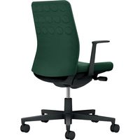 【組立設置込】コクヨ モネット クッション L型肘 ランバー無 背座同色 ウレタンキャスター ブラック×ディープグリーン 1脚（直送品）