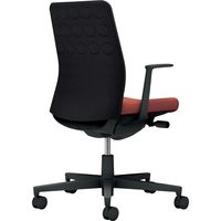 【組立設置込】コクヨ モネット クッション L型肘 ランバー無 背座ツートン ナイロンキャスター ブラック×パーシアンレッド 1脚（直送品）