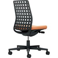 【組立設置込】コクヨ モネット 背樹脂 肘無 ランバー無 背座ツートン ナイロンキャスター ブラック×ペールテラコッタ 1脚（直送品）
