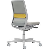 【組立設置込】コクヨ モネット 背メッシュ 肘無 ランバー付 背座同色 ナイロンキャスター ライトグレー×オリーブイエロー 1脚（直送品）