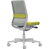 【組立設置込】コクヨ モネット 背メッシュ 肘無 ランバー付 背座ツートン ナイロンキャスター ライトグレー×ライトオリーブ 1脚（直送品）