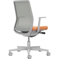 【組立設置込】コクヨ モネット 背メッシュ L型肘 ランバー無 背座ツートン ナイロンキャスター ライトグレー×ペールテラコッタ 1脚（直送品）