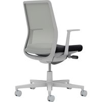 【組立設置込】コクヨ モネット 背メッシュ L型肘 ランバー無 背座ツートン ナイロンキャスター ライトグレー×ブラック 1脚（直送品）