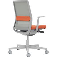 【組立設置込】コクヨ モネット 背メッシュ L型肘 ランバー付 背座ツートン ウレタンキャスター ライトグレー×ソフトテラコッタ 1脚（直送品）