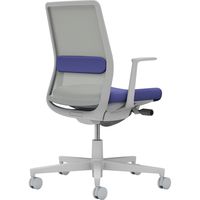 【組立設置込】コクヨ モネット 背メッシュ L型肘 ランバー付 背座ツートン ウレタンキャスター ライトグレー×ディープパープル 1脚（直送品）