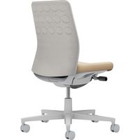 【組立設置込】コクヨ モネット クッション 肘無 ランバー無 背座ツートン ウレタンキャスター Lグレー×ソフトベージュ×Lグレー 1脚（直送品）