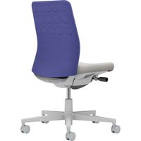 【組立設置込】コクヨ モネット クッション 肘無 ランバー無 背座ツートン ウレタンキャスター ライトグレー×ディープパープル 1脚（直送品）