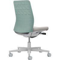 【組立設置込】コクヨ モネット クッション 肘無 ランバー無 背座ツートン ウレタンキャスター ライトグレー×アッシュターコイズ 1脚（直送品）