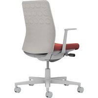 【組立設置込】コクヨ モネット クッション L型肘 ランバー無 背座ツートン ウレタンキャスター Lグレー×パーシアンレッド×Lグレー 1脚（直送品）