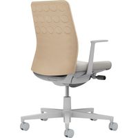 【組立設置込】コクヨ モネット クッション L型肘 ランバー無 背座ツートン ウレタンキャスター 灰×ソフトベージュ×ライトグレー 1脚（直送品）