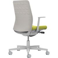 【組立設置込】コクヨ モネット クッション L型肘 ランバー無 背座ツートン ウレタンキャスター ライトオリーブ×ライトグレー 1脚（直送品）