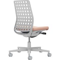 【組立設置込】コクヨ モネット 背樹脂 肘無 ランバー無 背座ツートン ナイロンキャスター ライトグレー×アッシュピンク×ライトグレー 1脚（直送品）