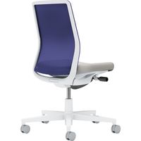 【組立設置込】コクヨ モネット 背メッシュ 肘無 ランバー無 背座ツートン ウレタンキャスター Wグレー×Lグレー×ディープパープル 1脚（直送品）