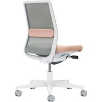 【組立設置込】コクヨ モネット 背メッシュ 肘無 ランバー付 背座ツートン ナイロンキャスター ホワイトグレー×アッシュピンク 1脚（直送品）