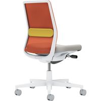 【組立設置込】コクヨ モネット 背メッシュ 肘無 ランバー付 背座ツートン ナイロンキャスター 白灰×LGY×Sテラコッタ×Oイエロー 1脚（直送品）