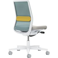 【組立設置込】コクヨ モネット 背メッシュ 肘無 ランバー付 背座ツートン ナイロンキャスター 白灰×LGY×Aターコイズ×Oイエロー 1脚（直送品）