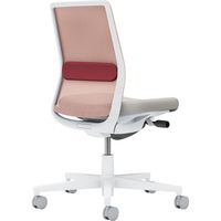 【組立設置込】コクヨ モネット 背メッシュ 肘無 ランバー付 背座ツートン ナイロンキャスター WGY×LGY×Aピンク×Pレッド 1脚（直送品）