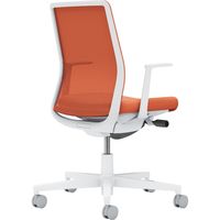 【組立設置込】コクヨ モネット 背メッシュ L型肘 ランバー無 背座同色 ウレタンキャスター ホワイトグレー×ソフトテラコッタ 1脚（直送品）